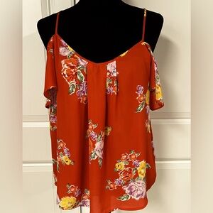 Dalia Cold Shoulder Orange Floral Top